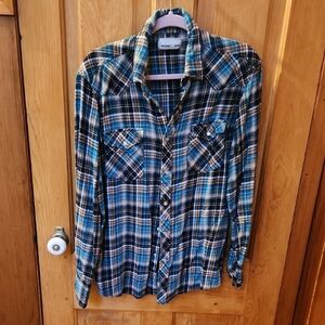 Wrangler Men's Multicolor Plaid Button Down Shirt